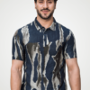 Mecro Knit Abstract Prints Polo T-Shirt - Print 7