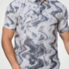 Mecro Knit Abstract Prints Polo T-Shirt - Print 8