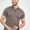 Jaquard Zip Style Polo T-Shirt - Print 5