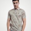 All over Print Woven Knit Polo T-Shirt - Print 7