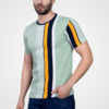 Cord Knit Vertical Stripe Roundneck T-Shirt - Print 1